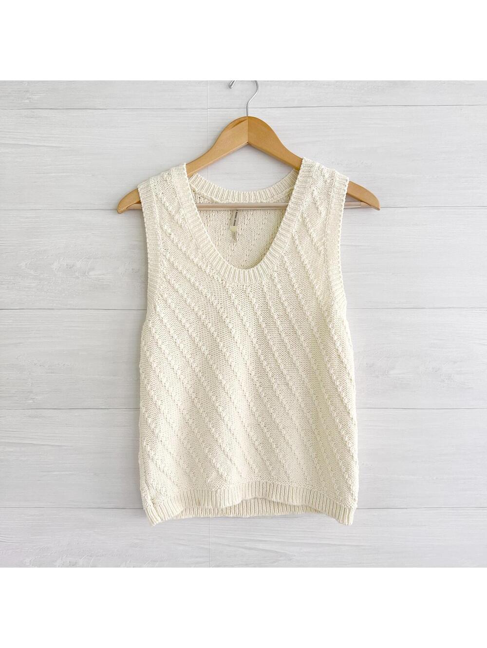 The Normal Brand Cream Cable Knit Sweater Tank